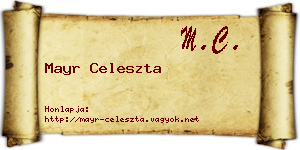 Mayr Celeszta névjegykártya